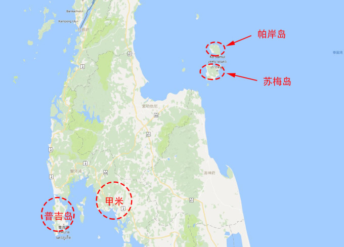 泰国小众岛屿,这些你都知道吗? 图:帕岸岛位置。.jpg