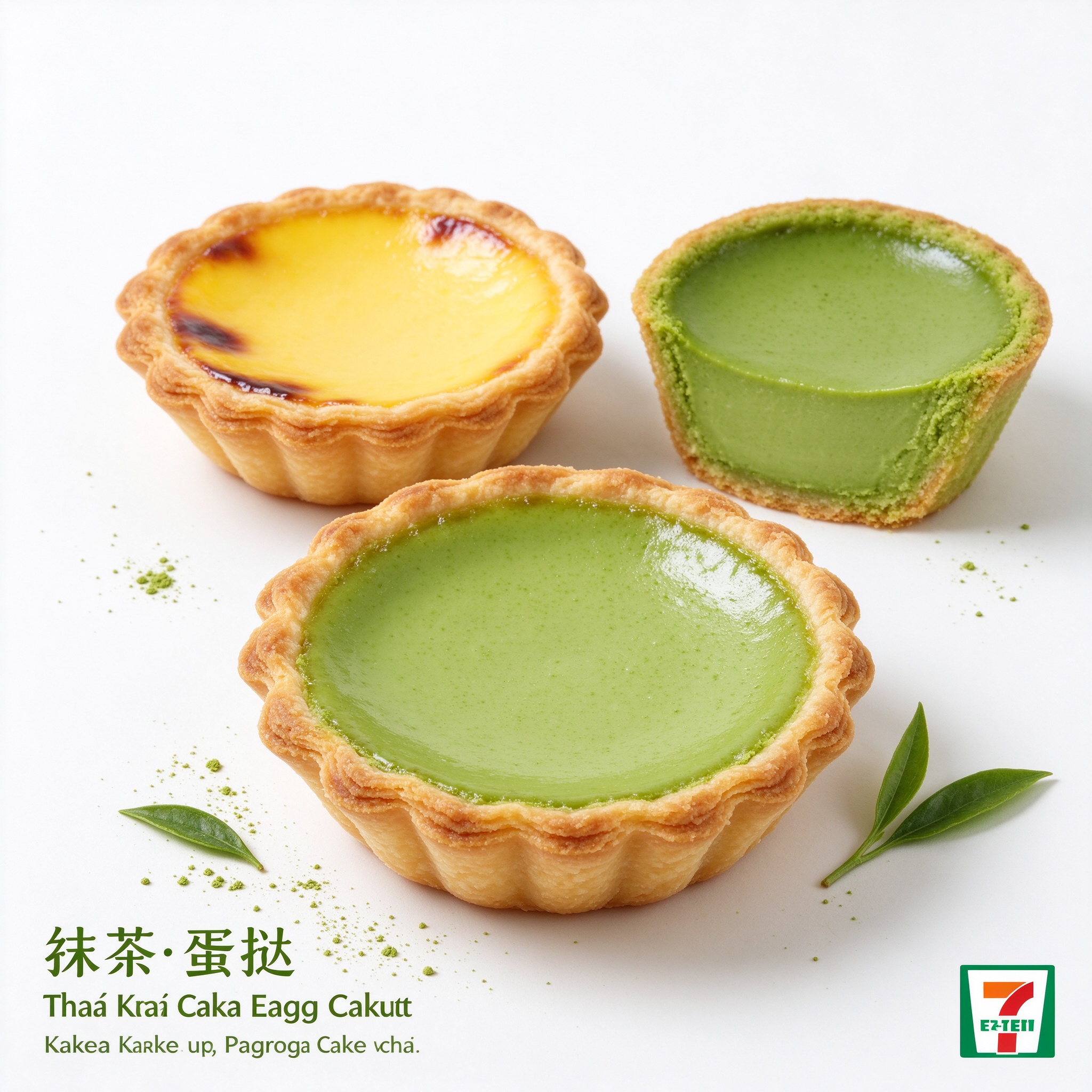 抹茶蛋挞：7-11甜品 抹茶香浓蛋挞滑嫩