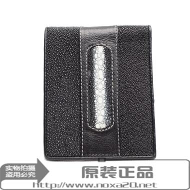 泰国珍珠鱼皮钱包真皮短款两折钱包男