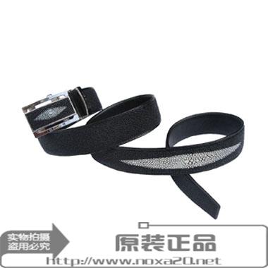 男士皮带 泰国珍珠鱼皮带 珍珠鱼皮腰带 自动扣单花皮带