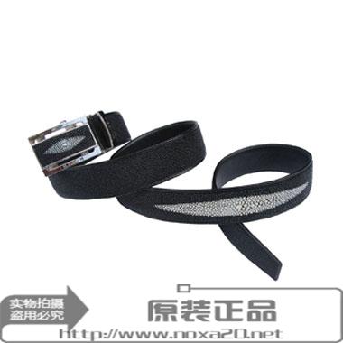 男士皮带 泰国珍珠鱼皮带 珍珠鱼皮腰带 自动扣单花皮带