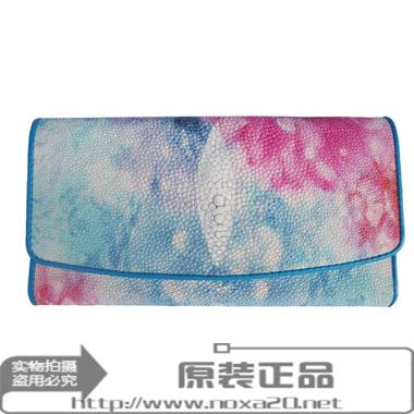 进口皮具 kismet纯珍珠鱼皮钱包 泰国珍珠鱼皮钱夹 长款三折皮夹