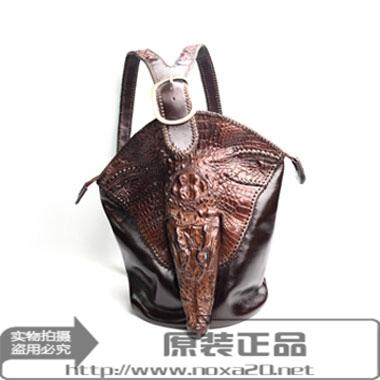 泰国进口鳄鱼手工男士双肩包 时尚大容量多功能
