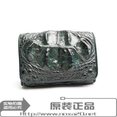 泰国进口鳄鱼皮钱包 真皮头骨三折短钱包