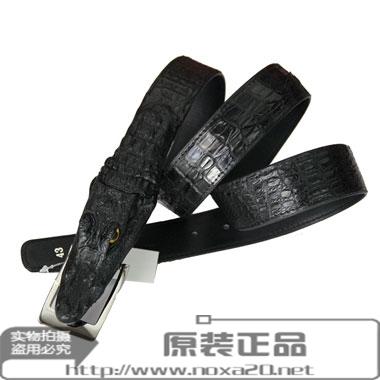 霸气个性 泰国正宗男士鳄鱼皮皮带 带鳄鱼全头鳄鱼皮腰带 正品