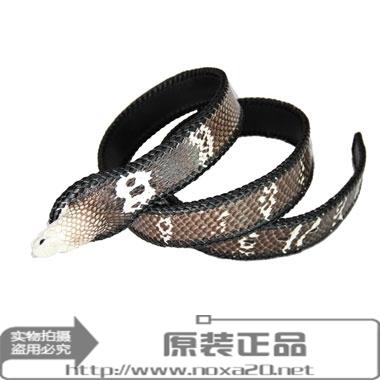 泰国男士眼镜蛇头皮带 蛇皮腰带 纯手工编织 裤带 正品