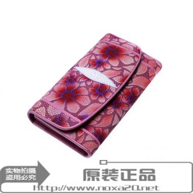 ROTA泰国珍珠鱼皮钱包暗红女款 